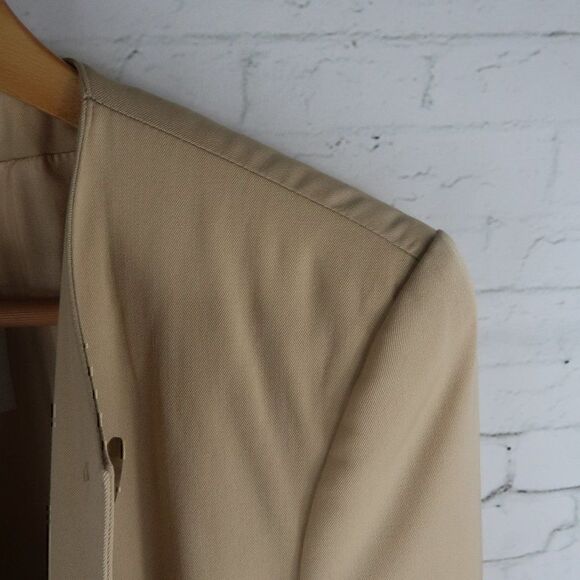 MONDI TAN KHAKI HIDDEN BUTTON DOWN SUIT JACKET BLAZER WOMENS EU SIZE 34 VINTAGE - Picture 5 of 10